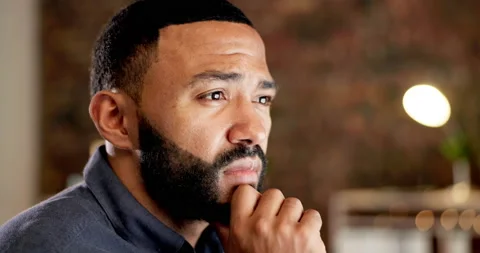Face, thinking and problem solving with a business man in the office, reading Stock Footage 237231200