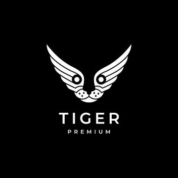 Face tiger with wings bird modern logo design icon vector illustration イラスト素材