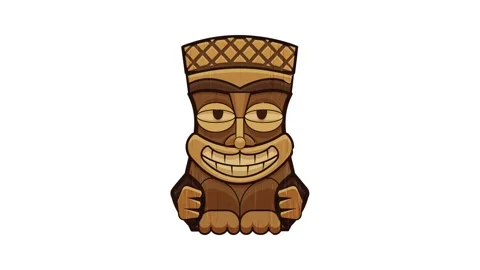Face tiki idol icon animation Stock Footage 152556944