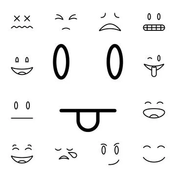 Face, with, tongue flat vector icon in emotions pack Stock Illustration