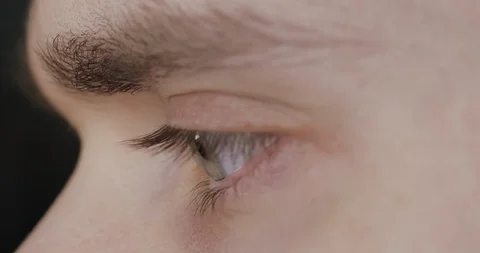 Face touch - coronavirus concept. Man touching his eye.  COVID-19 risk Stock-Footage 127377170