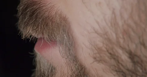 Face touch - coronavirus concept. Man touching his mouth.  COVID-19 risk 스톡 동영상 127377333
