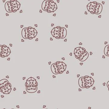 Face tracking augmented reality line seamless pattern 库存插图