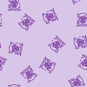 Face tracking augmented reality line vector seamless pattern 스톡 일러스트