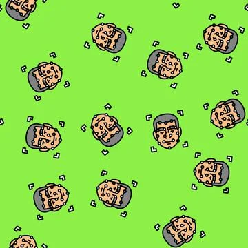 Face tracking augmented reality vector seamless pattern Illustrazione stock