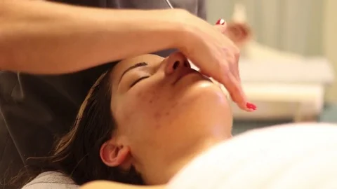 Face treatment in a spa Stock Footage 71351185