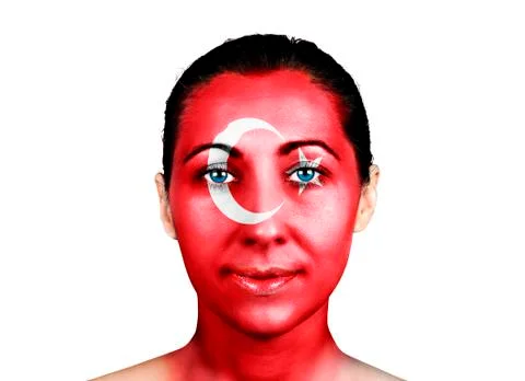 Face with the Turkish flag Stock Photos