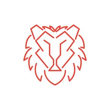 Face unique line lion logo design vector graphic symbol icon illustration c.. Stock Illustration