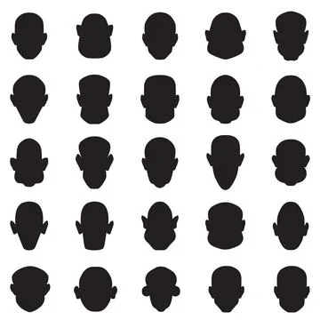 Face vector shapes, cartoon Stock Illustration