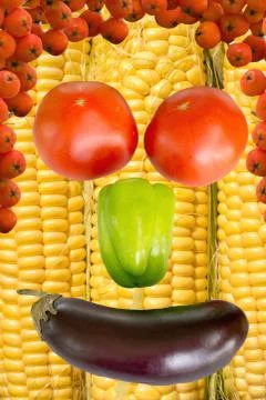 Face of vegetables. Concept. Stock Photos