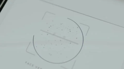 Face Verification, finger taps to Start scanning Stock Footage 332909826
