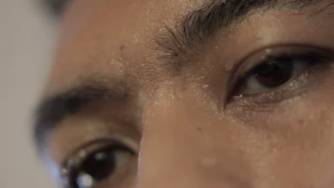 Face of very sweating Stock Footage 77061104