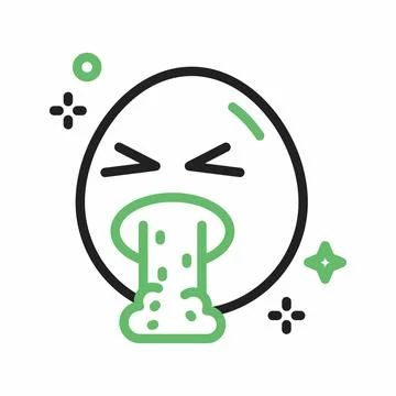 Face Vomiting icon vector image. Illustrazione stock