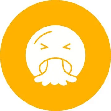 Face Vomiting icon vector image. イラスト素材