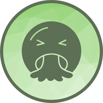Face Vomiting icon vector image. イラスト素材