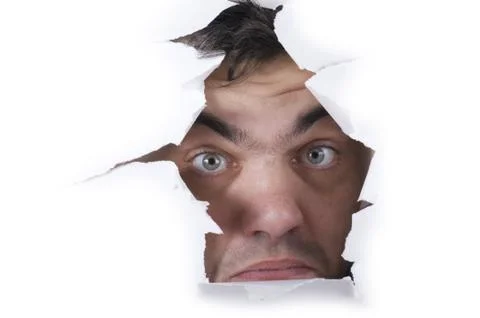 Face on white Stock Photos