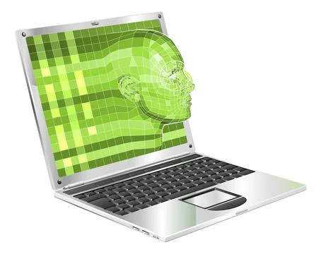 Face Wireframe 3D Computer Technology Concept Stock Illustration