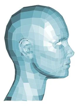 Face Wireframe 3D Technology Concept Stock Illustration