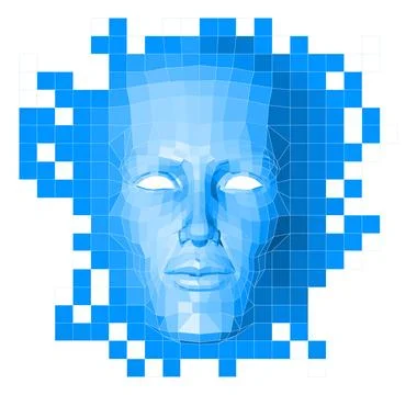 Face Wireframe 3D Technology Concept Stock Illustration
