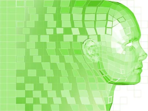 Face Wireframe 3D Technology Concept Stock Illustration
