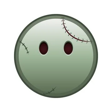 Face without mouth Large size of zombie halloween emoji Stock Illustration