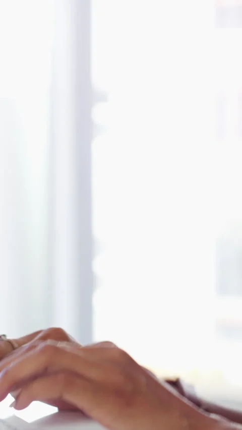 Face, woman or typing on computer in office for bookkeeping, auditing experience Stock Footage 334949735