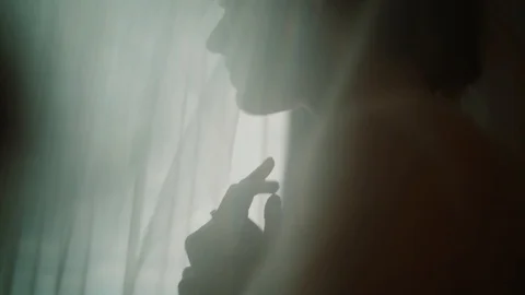 Face of the young beautiful bride under the white wedding veil. close up Stock Footage 101424404