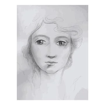 Face of a young boy, graphics, illustration. Stock Illustration