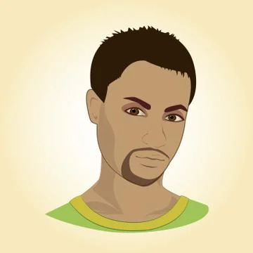 Face of young man, vector illustration. Stock Illustration
