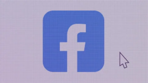 Facebook 2 Icon Click Close Up Front Camera Stock Footage 163808383