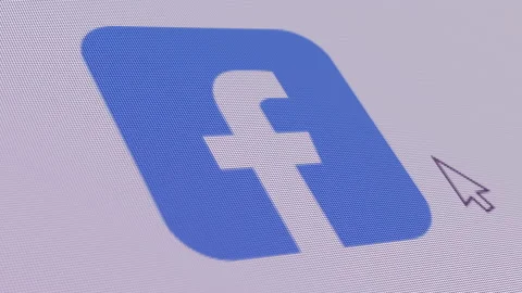 Facebook 2 Icon Click Close Up Stock Footage 163808385