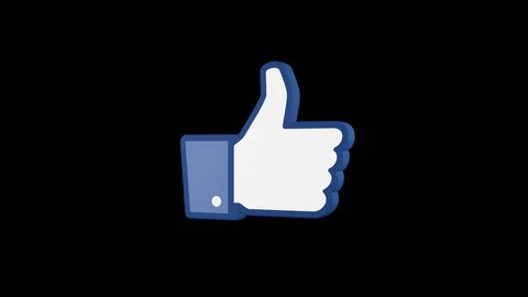 Facebook Like 3D icon rotating on a black background. Video stock 129594719