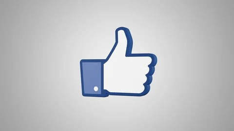 Facebook Like 3D icon rotating on a grey background. Video stock 129594715