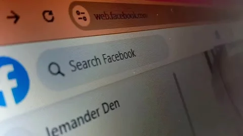 Facebook account on laptop Video stock 293288025