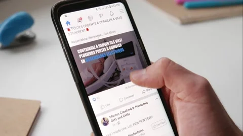 Facebook app Feed on a Smartphone Fast Timelapse Stock Footage 142412133