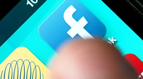 Facebook App Launching On Smartphone iPhone Stock Footage