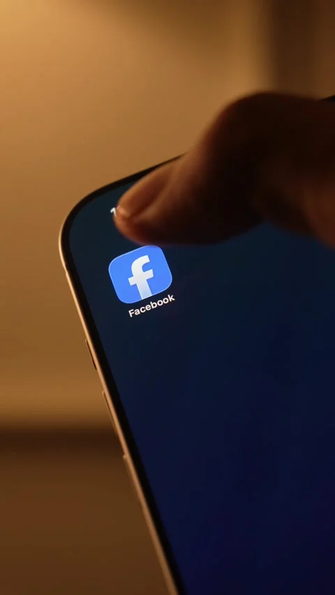 Facebook App Opening on Smartphone Screen Stock Footage 343389284