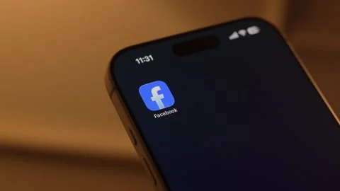 Facebook App Opening on Smartphone Screen Stock Footage 343389331