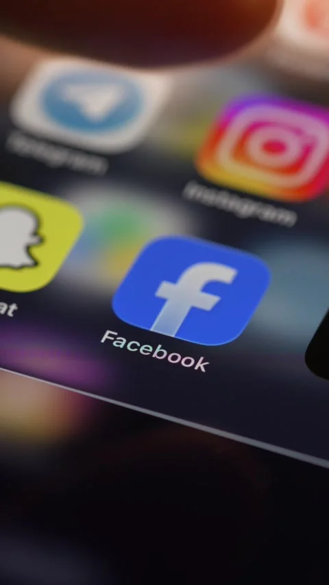 Facebook App Opening on Smartphone Screen Stock Footage 343389499