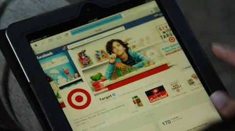 Facebook Like Button On Tablet Stock Footage 37181074