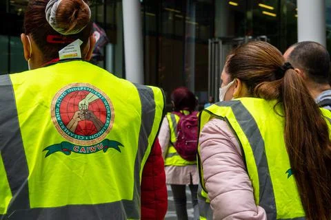 Facebook Cleaners Protesting Work Conditions, London Stock Photos