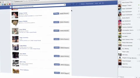 Facebook conferming friend request Stock Footage 30341401