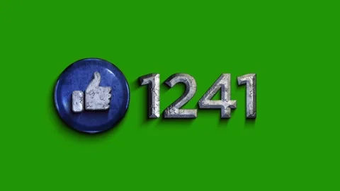 Facebook like count up to 5000 with rough 3D letters  green screen video Stock Footage 137480530