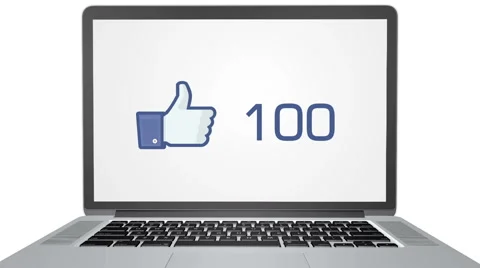 Facebook like count in laptop Stock Footage 46952567