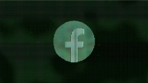 FaceBook  F Logo Pixel Screen Animation. Futuristic Dot Texture Build Up Stock Footage 239400739