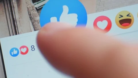 Like on facebook, facebook thumb, like Stock Footage 122594599