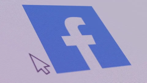 Facebook Icon Click Close Up Stock Footage 163662650