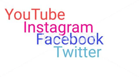 Facebook instagram, twitter youtube animation. Social internet network