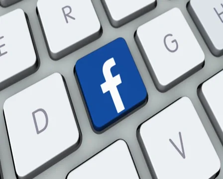Facebook key mac board. Face book button on computer keyboard, click for HD Stock Footage 35647503