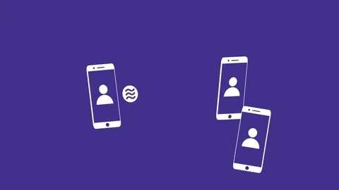 Facebook Libra Cryptocurrency Smartphones Network Vector Seamless Animation (2) 動画素材 111277250